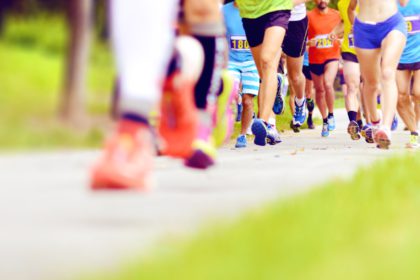 Unidentified marathon racers running